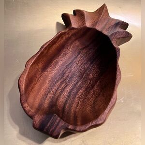 Vintage Wood Pineapple Bowl Hand Carved
